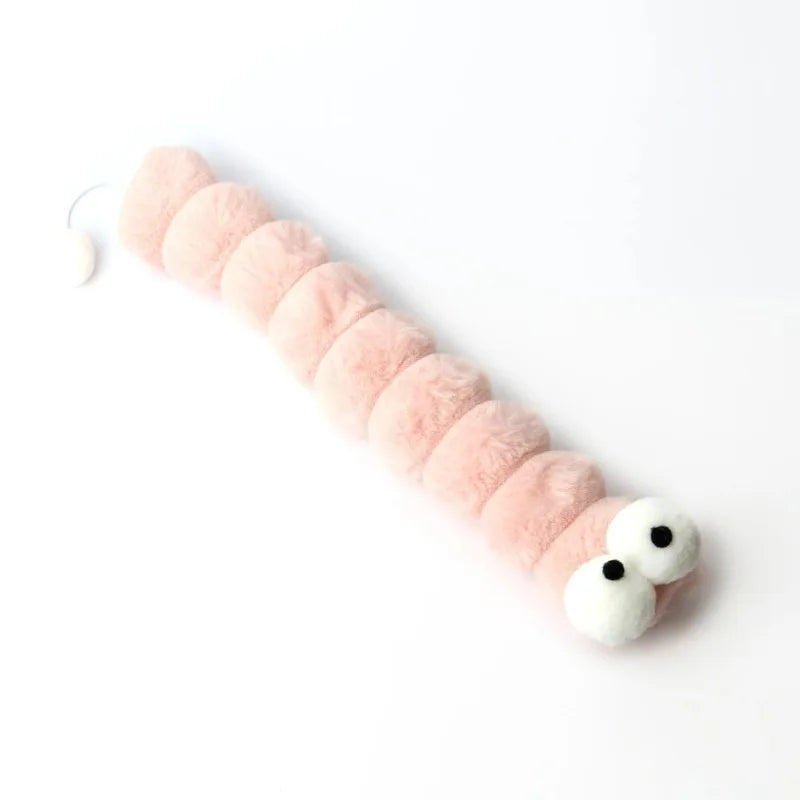Cat Plush Chew Toy Soft Bite Stick Catnip Kitten Toy Cushion Caterpillar Cat Pillow Teaser Stick Interactive Cat Toy Supplies
