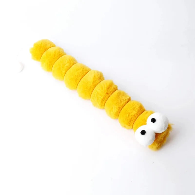 Cat Plush Chew Toy Soft Bite Stick Catnip Kitten Toy Cushion Caterpillar Cat Pillow Teaser Stick Interactive Cat Toy Supplies
