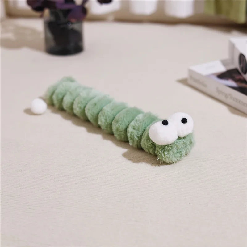 Cat Plush Chew Toy Soft Bite Stick Catnip Kitten Toy Cushion Caterpillar Cat Pillow Teaser Stick Interactive Cat Toy Supplies